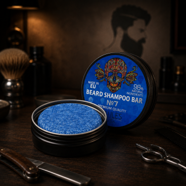 Beard shampoo bar in a jar