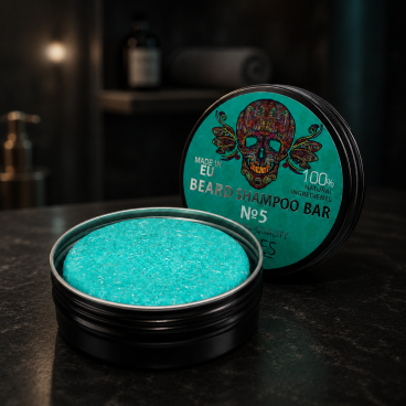 Beard shampoo bar in a jar