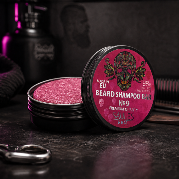 Beard shampoo bar in a jar