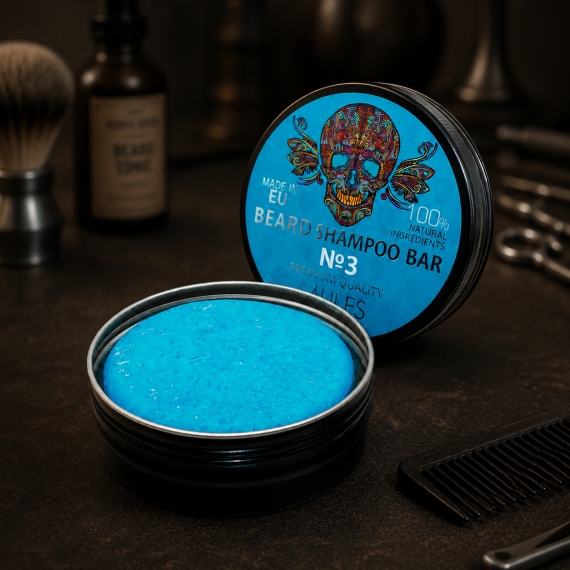 Beard shampoo bar in a jar