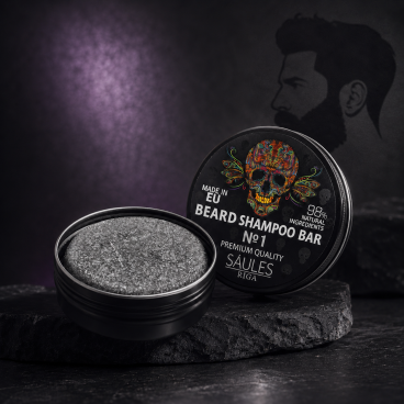 Beard shampoo bar in a jar