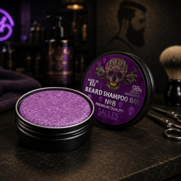 Beard shampoo bar in a jar