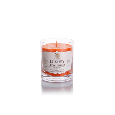 Palm wax candle in a glass